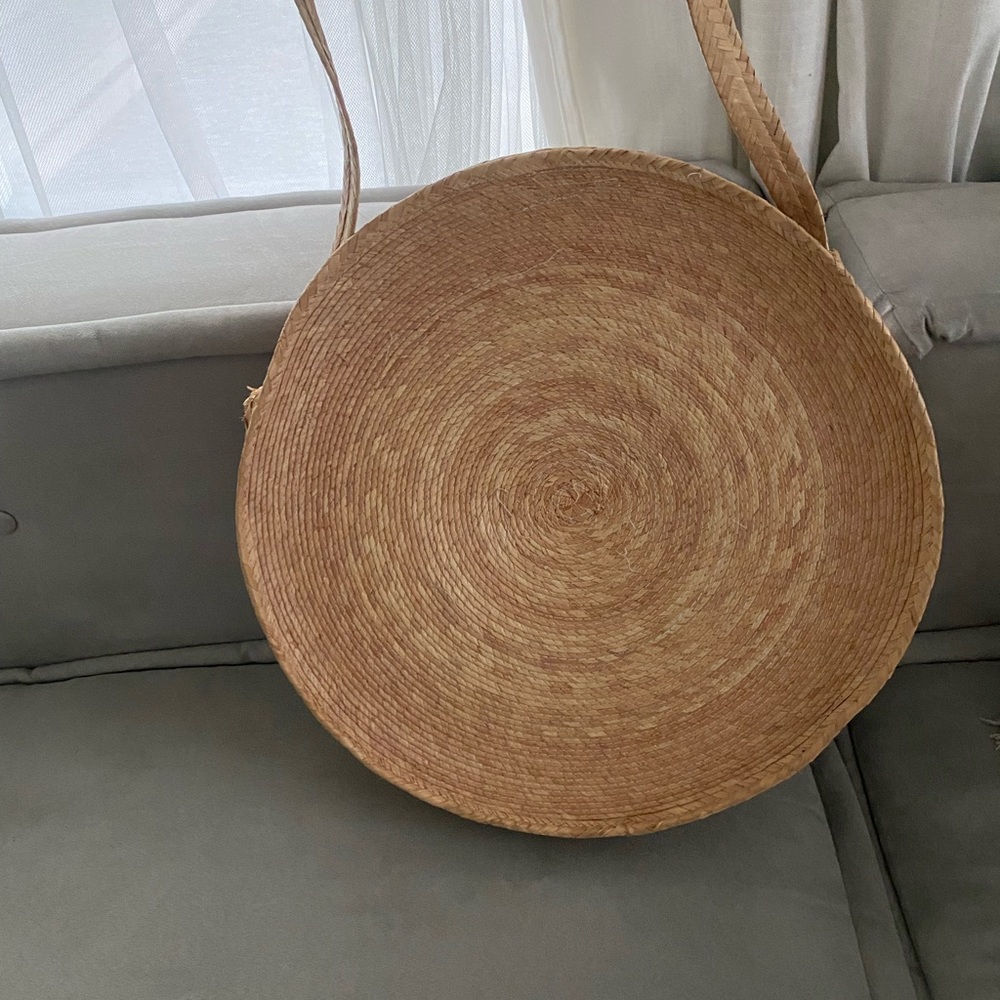 Handmade Round Rattan Bag from Tulum